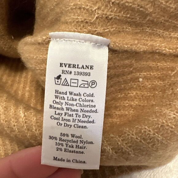 NWT Everlane Womens Cozy Stretch Tank Top Wool Blend Soft Cropped In Camel Sz S - Picture 6 of 6